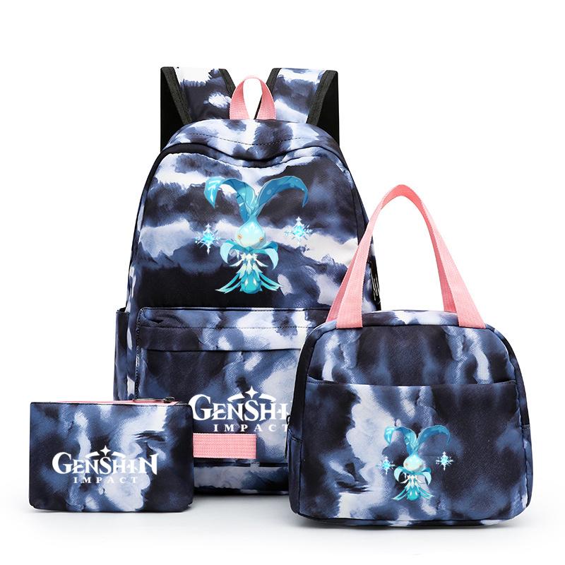 3Pcs/set Anime Girl Backpack Set School Students Kawaii Back To School Backpack Boy Children Lunch Bags Pencil Box