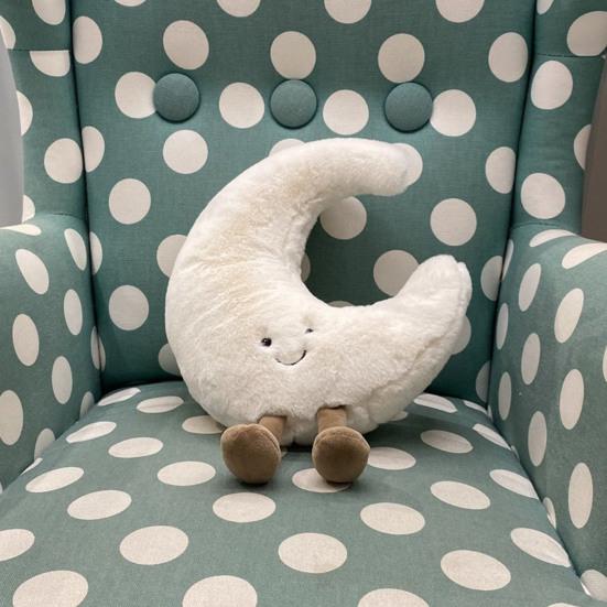 Yousheng Moon Sun Pillow Cartoon Style Elastic Fully Filling Plush Stuff Toy Sofa Bed Couch Decoration Companion Office Nap Pillow Car Seat Pillow
