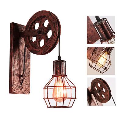 Подъемный блок настенный светильник винтажный индустриальный стиль железный настенный светильник декоративный свет