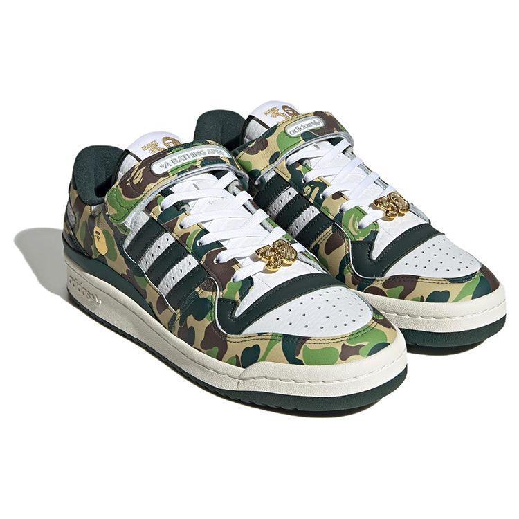 BAPE x adidas Forum Low 84 30-летний юбилей - Зеленые унисекс кроссовки Облачно-белый Цвет поставщика Кипенно-белый ID4771