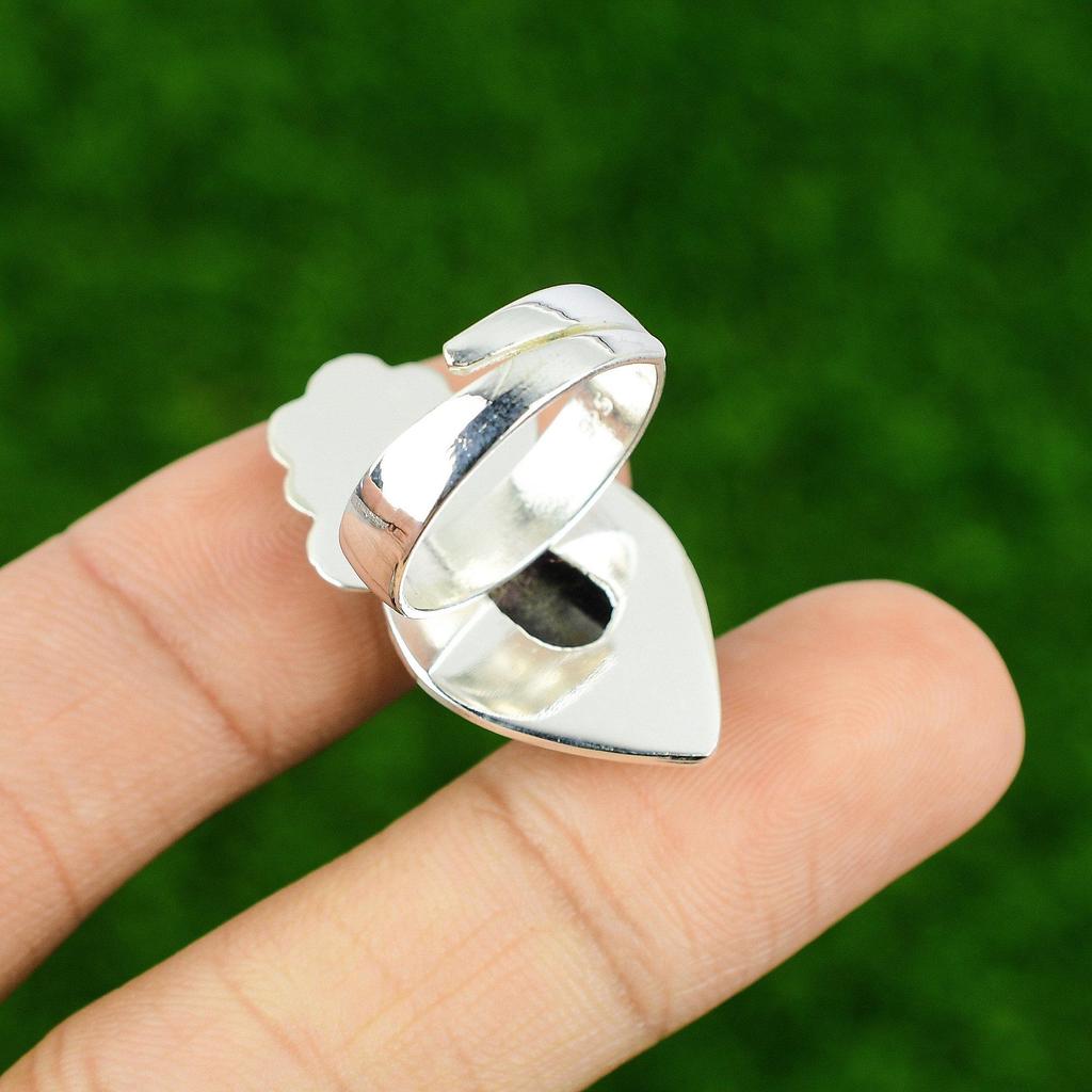 Multi Stone Flower Adjustable Ring 925 Silver Natural Star Amethyst