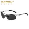 aoron Fashion Polarized Sunglasses Vintage Alloy Sun Glasses Retro Luxury Aluminum Frame Goggles for Men