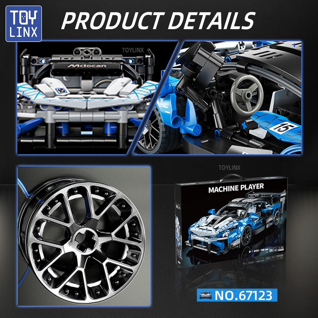 Toylinx 1:18 Технический Автомобиль Пэчворк Строительный Блок Собранная Игрушка Механический Суперкар Гоночный Гоночный Автомобиль для Детей Подарки Без Коробки