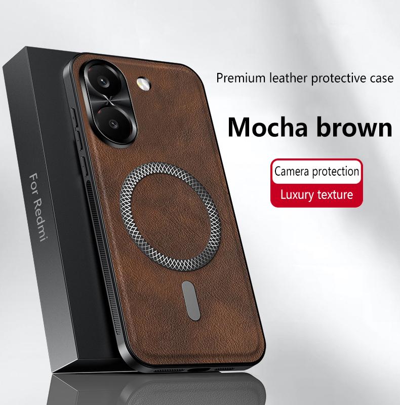 Чехол для Xiaomi POCO X8 Pro Max, Роскошный чехол-бампер из ПУ-кожи с магнитной поддержкой MagSafe, Защитная задняя крышка для чехла телефона POCO X8 X8Pro Max