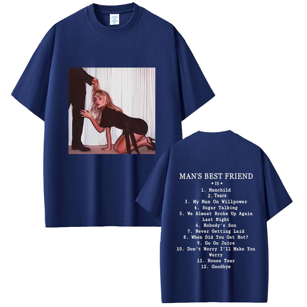 Sabrina Carpenter Mans Best Friend Album Graphic T Shirts Male Vintage Streetwear Men Women Fashion Casual Oversized Tshirt