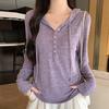 Women Lazy Style Hooded Long Sleeve T Shirt Autumn Winter