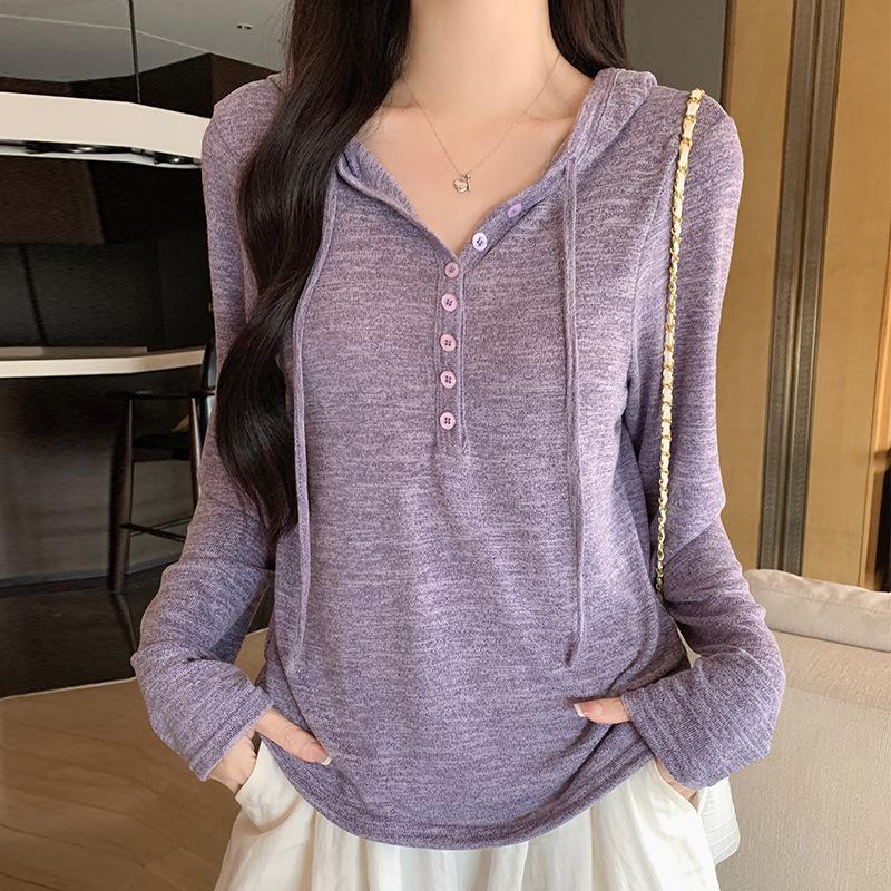 Women Lazy Style Hooded Long Sleeve T Shirt Autumn Winter