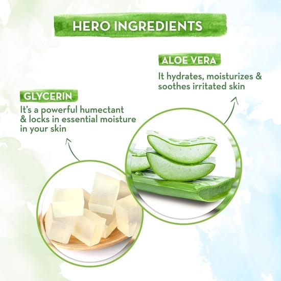Mamaearth Мягкое средство для умывания с алоэ вера и глицерином для чувствительной кожи, сухой и нормальной кожи - 150 мл Мягко очищает