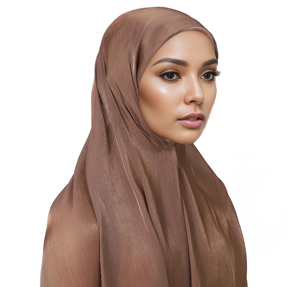 Silk Wrinkled Bag Head Fashion Yarn With Bottom Hat, Travel And Vacation Leisure Shawl Scarf