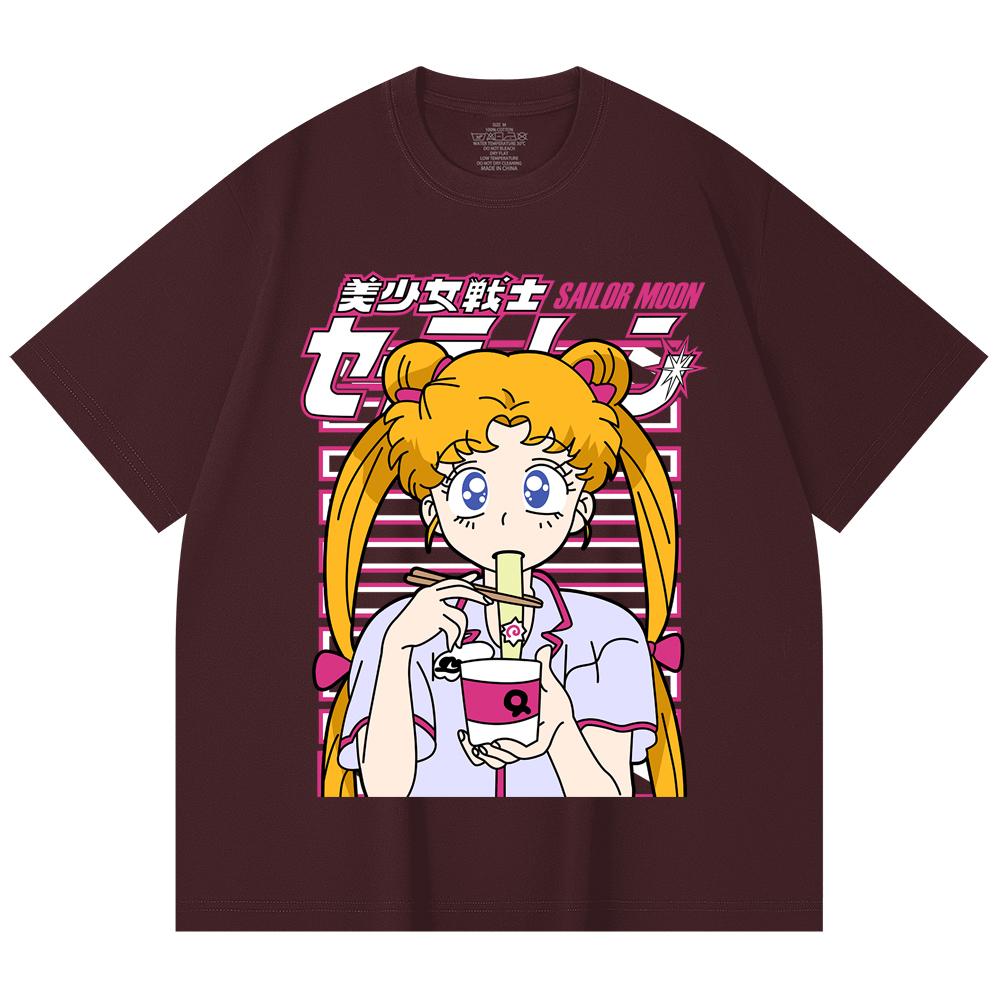230 г/м² 100% хлопок Футболка унисекс с принтом Sailor Moon V3 Минако, плотный хлопок
