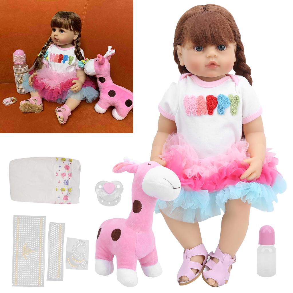 55 см кукла девочка водонепроницаемый винил очаровательные куклы-младенцы детская игрушка с длинными заплетенными волосами
