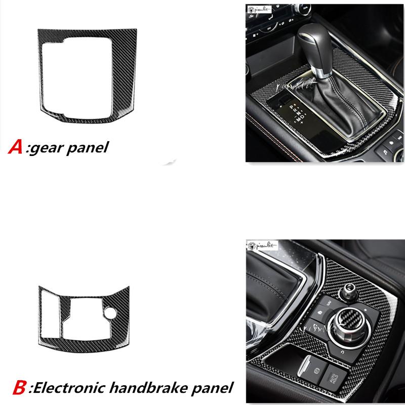 Carbon Fiber Gear Panel Frame Cover Trim Sticker for Mazda CX-5 CX 5 CX5 2018 2017 Car Styling Interior Accessories Gear Panel