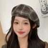 Берет в клетку Харадзюку, восьмиугольная шляпа Y2K, повседневная женская кепка газетчика, для улицы