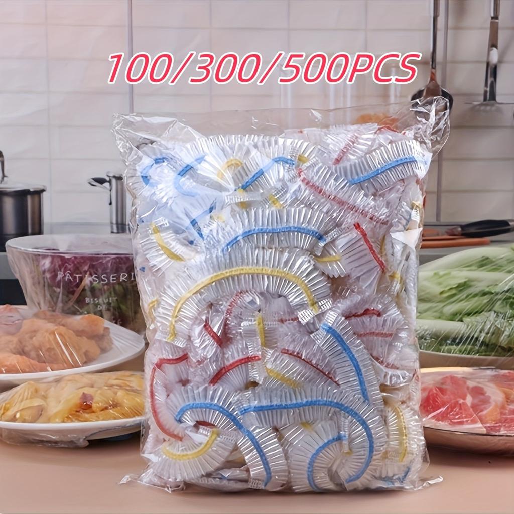500/300/100 шт. Эластичная пищевая пленка - Растягивающаяся прозрачная крышка для посуды - Универсальная, без запаха кухонная пленка, Защита от мух и пыли