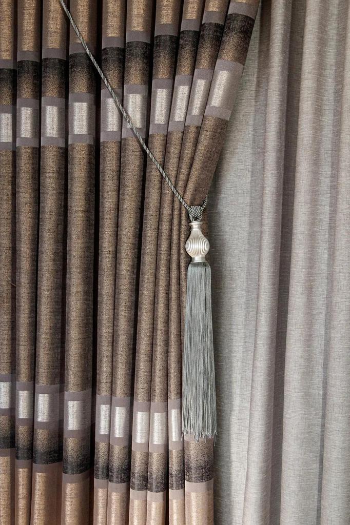 EPeddler Home Одностворчатая занавеска в золотисто-серебряную полоску, плотно плиссированная, жаккардовая, с ярким рисунком