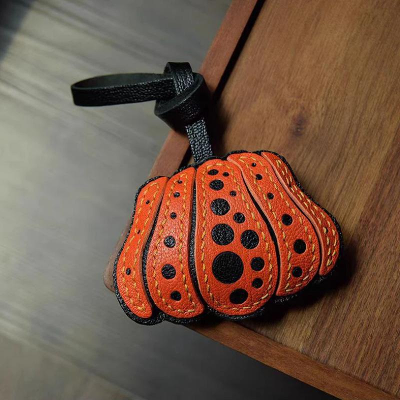 Креативные женские сумки из натуральной кожи в форме тыквы, брелок-подвеска, кожаный дизайн снежинки, подвеска для украшения автомобиля, аксессуары для сумки