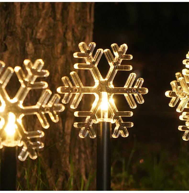 Светодиодные садовые светильники в виде рождественской звезды и снежинки на солнечной батарее