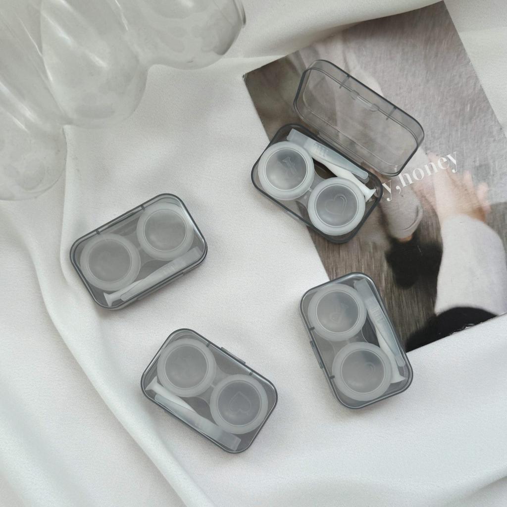 Plastic Contact Lenses Case with Tweezers New Transparent Contact Lens Box Women Travel Colored Contacts Storage Container Box