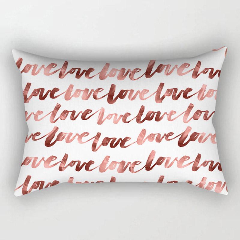 Trendy Unisex Popular Home Textile 30x50cm High Quality Decorative Pillow Covers 1PC Hot Sale Cushion Covers For Sofa Rose Golden Pink Geometric