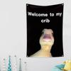 Wall Flag Creative Welcome To My Crib Flag Durable Easy Installation Wall Hanging Banner for Home Decoration