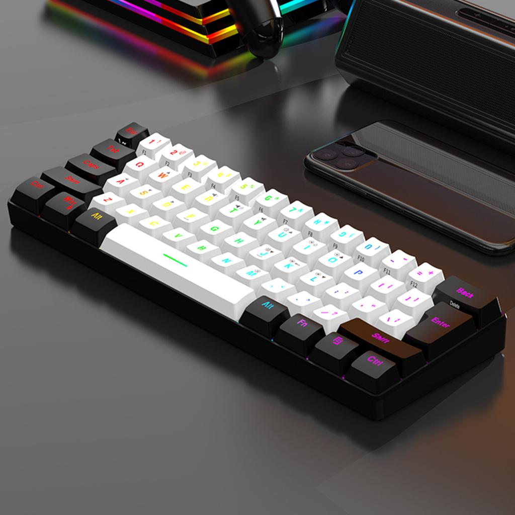 Проводная механическая игровая клавиатура Yousheng с RGB-подсветкой, универсальная 61-клавишная мини-проводная офисная клавиатура с мышкой