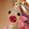 Fortune Rhinestone Snake Keychain Exquisite Women's Bag Pendant Cute Snake Lucky Pendant  Couple
