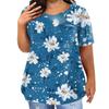 Модная женская повседневная футболка с коротким рукавом и круглым вырезом с цветочным 3D-принтом