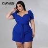 Plus Size Women's Jumpsuit Casual Fashion Sexy Solid Color Belt Romper