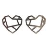 [Q6184] - Серебряные серьги "Оригами" ручной работы (сердце) - 12х11 мм