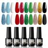 ROSALIND Набор гель-лаков для ногтей 10 шт., однотонный, базовое покрытие и топ, УФ/светодиодная лампа, принадлежности для ногтей.