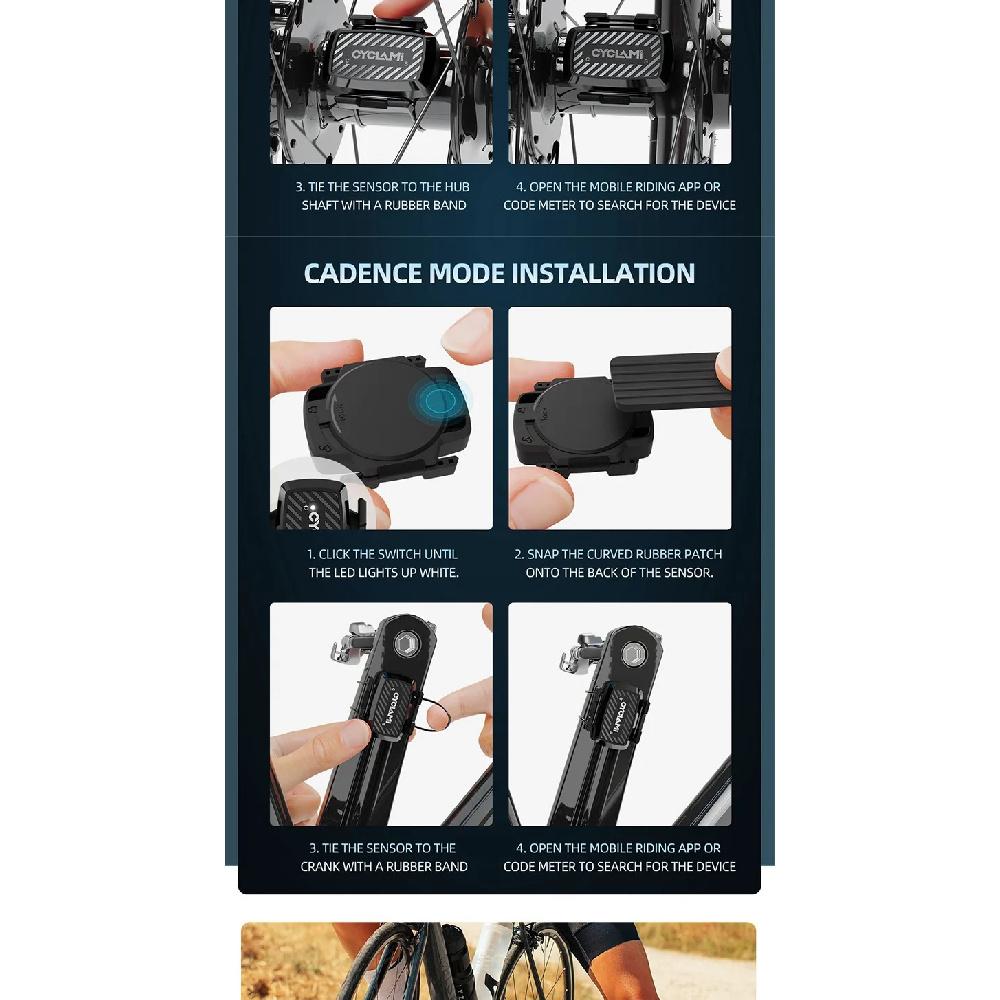 CYCLAMI Датчик каденса Скорость C1 ANT Bluetooth 5.0 Спидометр GPS Велокомпьютер Для GARMIN iGPSPORT BSC100s Bryton G2 plus G+