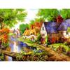 Diamond Embroidered Full Display Landscape Diamond Painting Scenery Lodge Pictures of Rhinestones