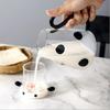 Прозрачный жаростойкий стеклянный кувшин, мультяшная корова, прикроватный графин для воды, стеклянный набор, кувшин для воды, чашка, стакан, кофейник, чайник