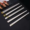 5 пар японских и китайских палочек для еды, палочки для суши, многоразовые металлические корейские палочки для еды, здоровая посуда из сплава, брюки-чинос