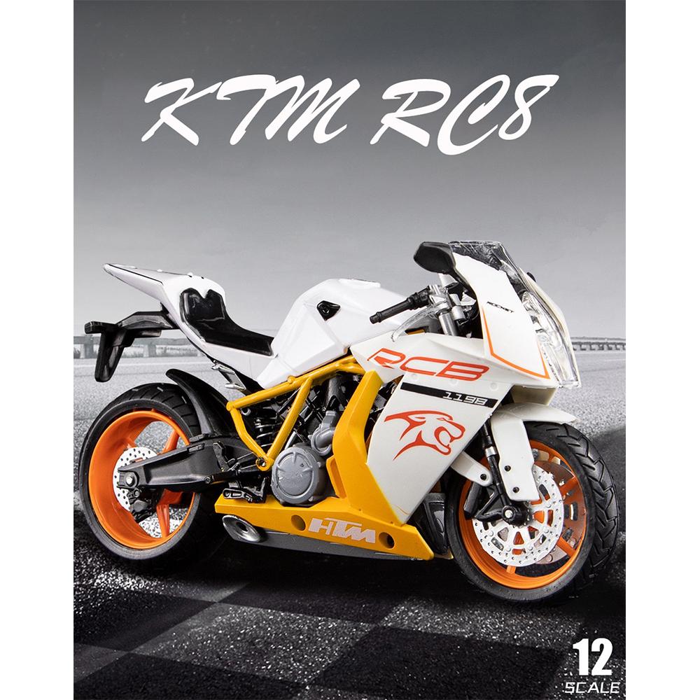 1/12 HTM Rc8 Alloy Motorcycle Model Diecasts Sport Racing Motorcycle Vehicles Decoration Ornaments Toys for Kid Boys’ Gifts