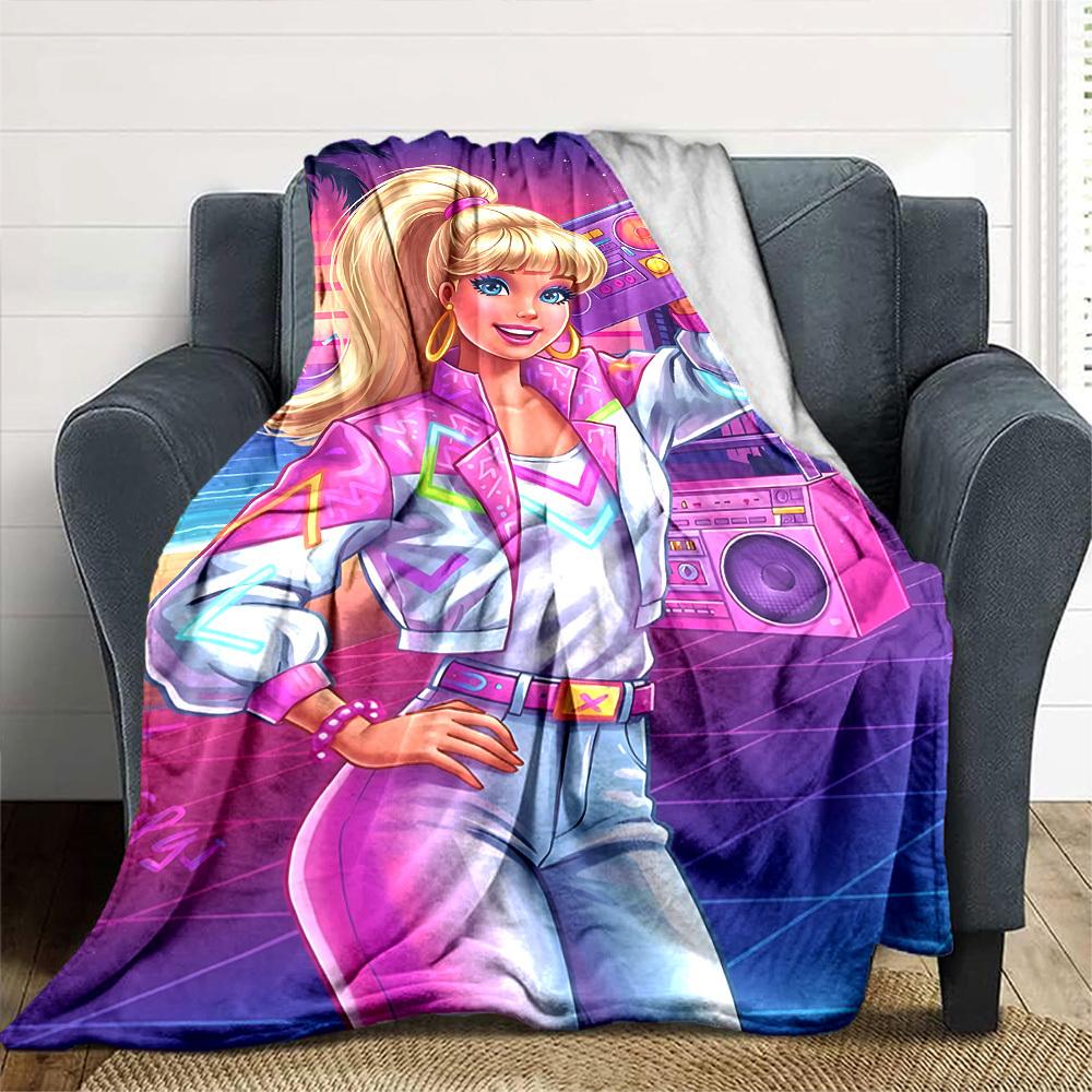 1pc 80s neon Flannel Blanket Soft Warm Throw for Home, Office, Travel, All Season Cozy Bedding Gift, Office