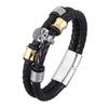 Men Jewelry Black Braided Leather Bracelets Men Stainless Steel Leahter Bracelets Cool Skull Bracelets Men Bracelet