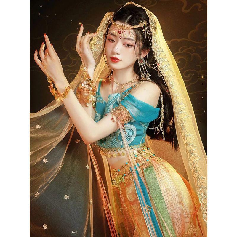 Fashion Exotic Dunhuang Waist Chain Metal Tassel Belly Dance Bohemia Flat-Fitting Collar Han Dynasty Retro Style Accessories