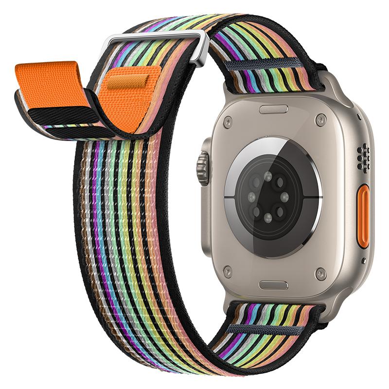 Adjustable Nylon Elastic Smart Watch Bands for Apple Series 10 42mm to Fit 38mm 40mm 41mm 44mm 45mm 46mm 49mm