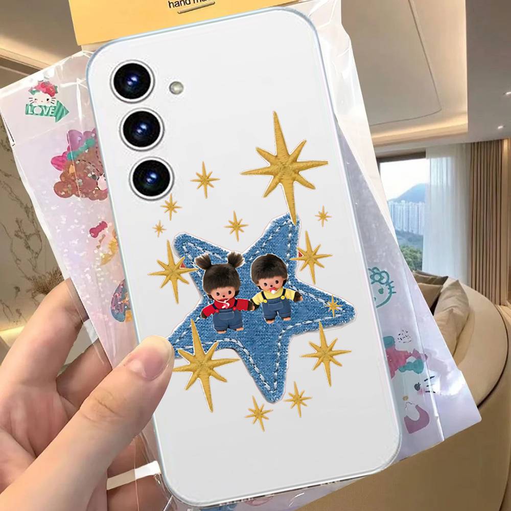 Cute M-Monchhichis For Samsung Galaxy A52 A12 A51 S21 Edge S22ULTRA S23 S20LITE Plus Ultra Transparent Cover