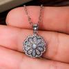 Trendy Classic Cubic Zirconia Flower Charm Pendent Necklace For Women Collar Clavicle Chain Romantic Jewelry Eh1073