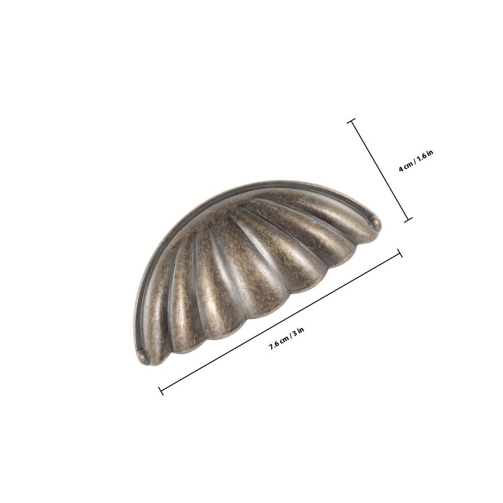 2Pcs Sophisticated Matte Metal Cabinet Handle Shell Shape Pull for Dresser Drawer Wardrobe Kitchen Living Room Furniture