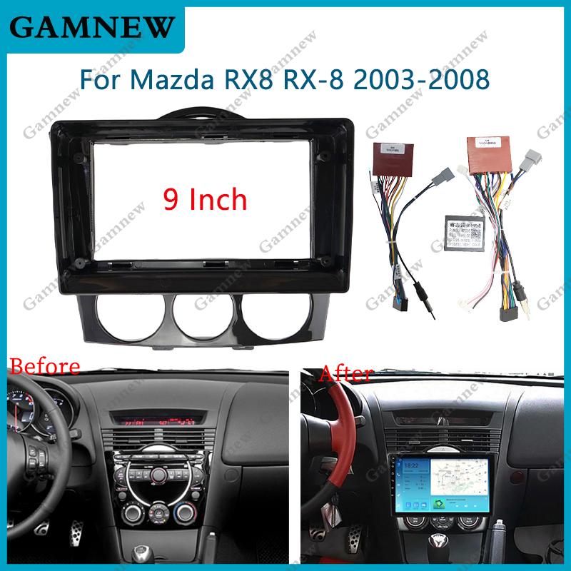 9 Inch Car Frame Fascia Adapter Canbus Box For Mazda RX8 RX-8 2003-2008 Android Radio Audio Dash Fitting Panel Kit