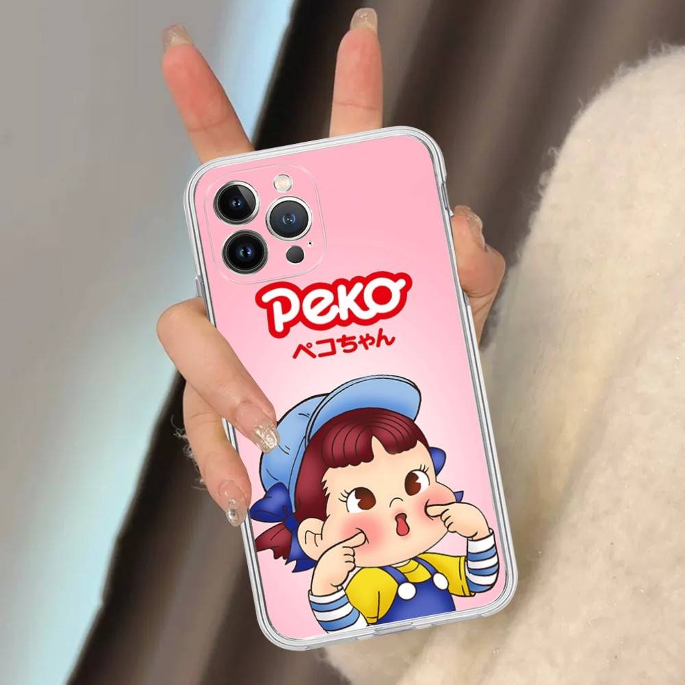 Мультяшная Милая M-milky P-pekochan Прозрачный Чехол Для Телефона Для IPhone 16 15 14 13 12 11 Pro Max Plus Мягкий Чехол