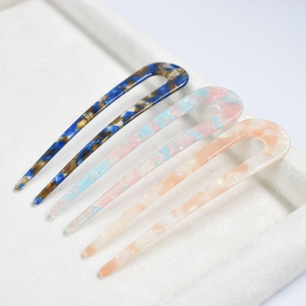 Geometric Design Hair Pins Acetate Hair Bun Fashion Hair Sticks for Women Girls