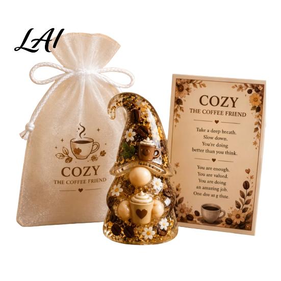 Gnome Ornament Emotional Support Figure with Card And Encouragement Gift for Her Gauze Bag Positive Energy Women Decor