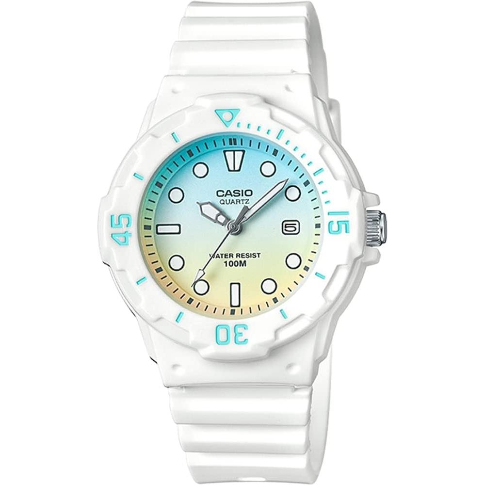 Casio Ladies Analog Watch Gloss White Pastel Blue Gradient Lrw 200h 2e2v