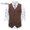Уютный новый мужской вельветовый жилет, модный ретро-жилет с V-образным вырезом и карманами, весенне-осенний британский повседневный винтажный джентльменский деловой жилет для отдыха