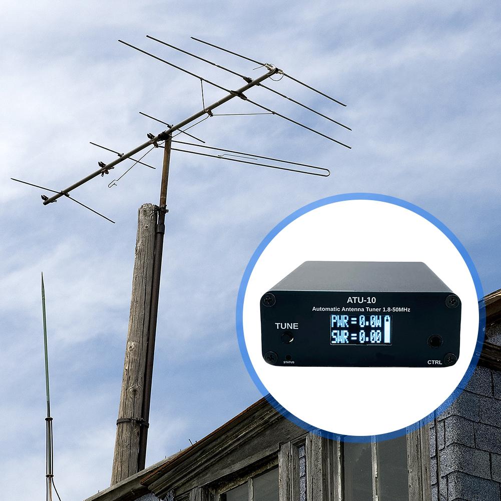 ATU10 QRP Антенный тюнер 1-15 В Автоматический антенный тюнер 1,8-50 МГц 0,91-дюймовый OLED-дисплей
