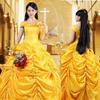 Elegant Fairytale Beauty And The Beast Princess Belle Cosplay Costume Dress For Women